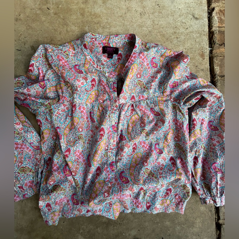 LIKE NEW- Liberty Art for J.Crew Multicolor Paisley Button Down Summer Blouse - Picture 10 of 10